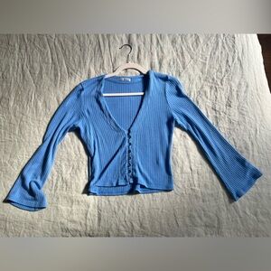 Reformation Gellar Knit Top in Parisian Blue M